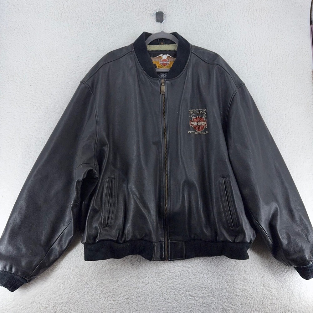 HARLEY DAVIDSON MOTORCYCLE LEATHER BIKER JACKET size 5XL pittsburgh pennsylvania